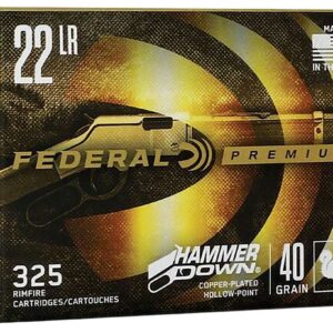 FEDERAL 22LR 40GR HAMMERDOWN COPPER PLATED LEAD HP 325 COUNT 325 RD/BX 10 BX/CS