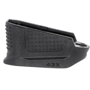 Strike Industries EMPG43XBK Enhanced Magazine Plate made of Polymer with Black Finish & Extra Gripping Surface for Glock 43X Magazines (Adds 2rds)
