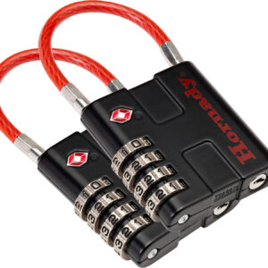 Hornady 96022 Rapid Safe TSA Lock Open With Combination Black Red 2 Pack