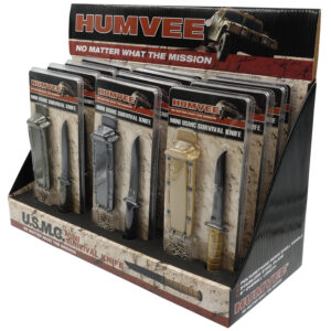 Humvee Adventure Gear HMVDBUSMC Humvee Combat Knife Display 3.5" USMC Combat Knife Display