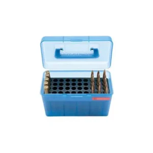 MTM CASE GARD DLX W/HANDL BOX CARTRIDGE 25-06/270/30-06 50RD BLUE ( 12 PER CASE )