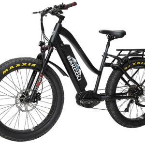 Bakcou E-bikes BMST26BB21 Mule ST 26 Matte Black 18" w/Stand Over Height of 26" Frame, Shimano Alivio Hill-Climbing 9 Speed Bafang M620 Ultra Motor, 35+ mph Speed