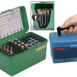 MTM CASE GARD DLX W/HANDLE BOX CARTRIDG 204 RUGER/223 50RD CLR BLUE ( 12 PER CASE )