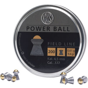Umarex USA 2317414 Power Ball Field Line 177 Steel Lead Domed Pellet/ 200 Per Tin