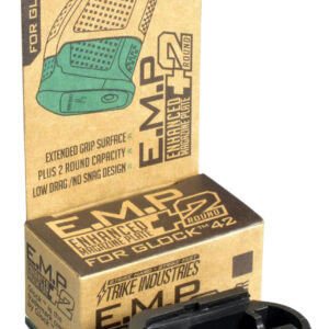 Strike Industries EMPG42B Enhanced Magazine Plate  made of Polymer with Black Finish & Extra Gripping Surface for Glock 42 Magazines (Adds 2rds)
