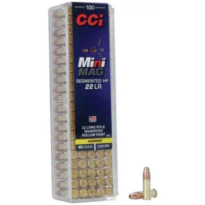 CCI RIMFIRE AMO 22LR 40GR SEGMENTED HP MINIMAG 100RD (50 BOX CASE)