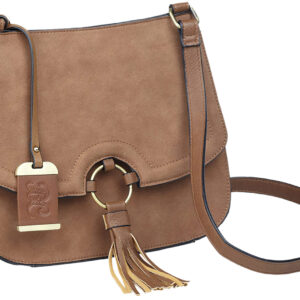 Bulldog BDP034 Cross Body Purse w/Holster Tan Suede Most Sm Pistols & Revolvers Right Hand