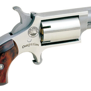 North American Arms 22LRCB Companion SAO 22 Mag #11 Percussion 1.13" 5 Shot Stainless Barrel, Frame & Cylinder, Rosewood Birdshead Grip