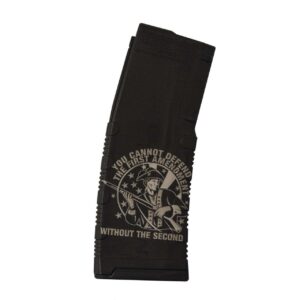 BLACK RAIN LASER ETCHED MAGAZINES 30RD 2ND AMENDMENT DEFENDS THE 1ST