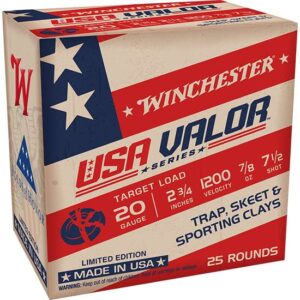WINCHESTER USA VALOR 20 GA 2-3/4" #7.5 7/8 OZ 25 RD/BX 10 BX/CS