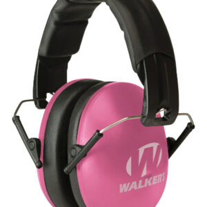 Walker's GWPYWFM2PNK Folding Muff  27 dB Over the Head Pink/Black Polymer Fits Youth/Women