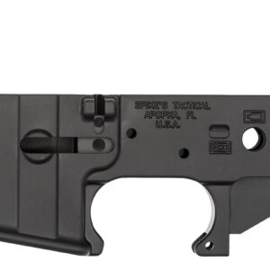 Spikes STLS015 Punisher Stripped Lower Receiver Multi-Caliber 7075-T6 Aluminum Black Anodized for AR-15