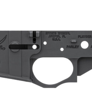 Spikes STLS016 Calico Jack Stripped Lower Receiver Multi-Caliber 7075-T6 Aluminum Black Anodized for AR-15