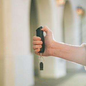 COPS Pepper Gel w/ Quick Release Whistle Keychain - Black