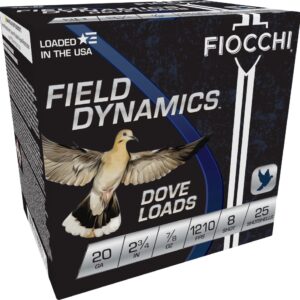 FIOCCHI DOVE&QUAIL AMO 20GA 2.75 IN 7/8 OZ #8 1210FPS 25-RD ( 10 BOXES PER CASE)