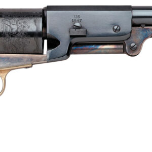 Taylors & Company 550859 1847 Walker Uberti 44 Cal 6 Shot Percussion 9" Blued Round Barrel, Blued Cylinder, Color Case Hardened Steel Frame, Walnut Grip
