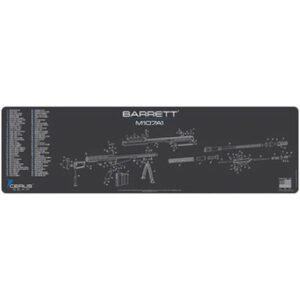 BARRETT M107A1 SCHEMATIC MAGNUM GUN MAT - CHARCOAL GRAY/CERUS BLUE, 14" X 48"