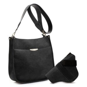 JESSIE & JAMES AVA CONCEALED CARRY LOCK AND KEY CROSSBODY HANDBAG 11 H X 11.5 W X 2.75 D ( BLACK )