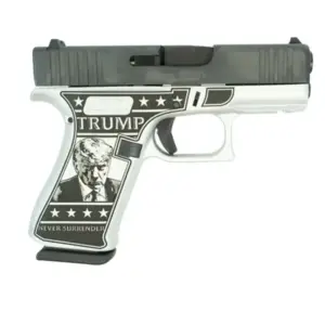 GLOCK 43X 9MM W FRONT RAILS BLACK USA Trump 2024 Mug Shot GLUX4350201FRMS Right