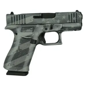 GLOCK 43X FS 9MM W FRONT RAILS Distressed Flag Gray GLUX4350201FRDISFLAGGRY 0003 Right