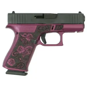 glock 43x 9mm w front rails usa cust engd frame only paisley blk cherry 0002 right